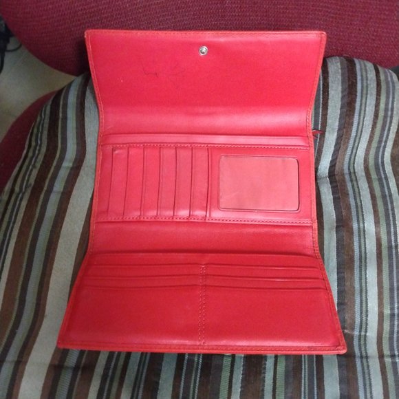 ❤️2 Pc COACH Logo Long ID Billfold Checkbook Flap Wallet - Picture 4 of 11